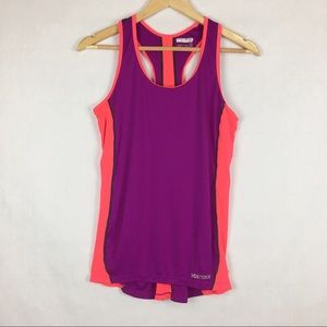 Marmot Purple & Orange Racerback Tank Top Size S